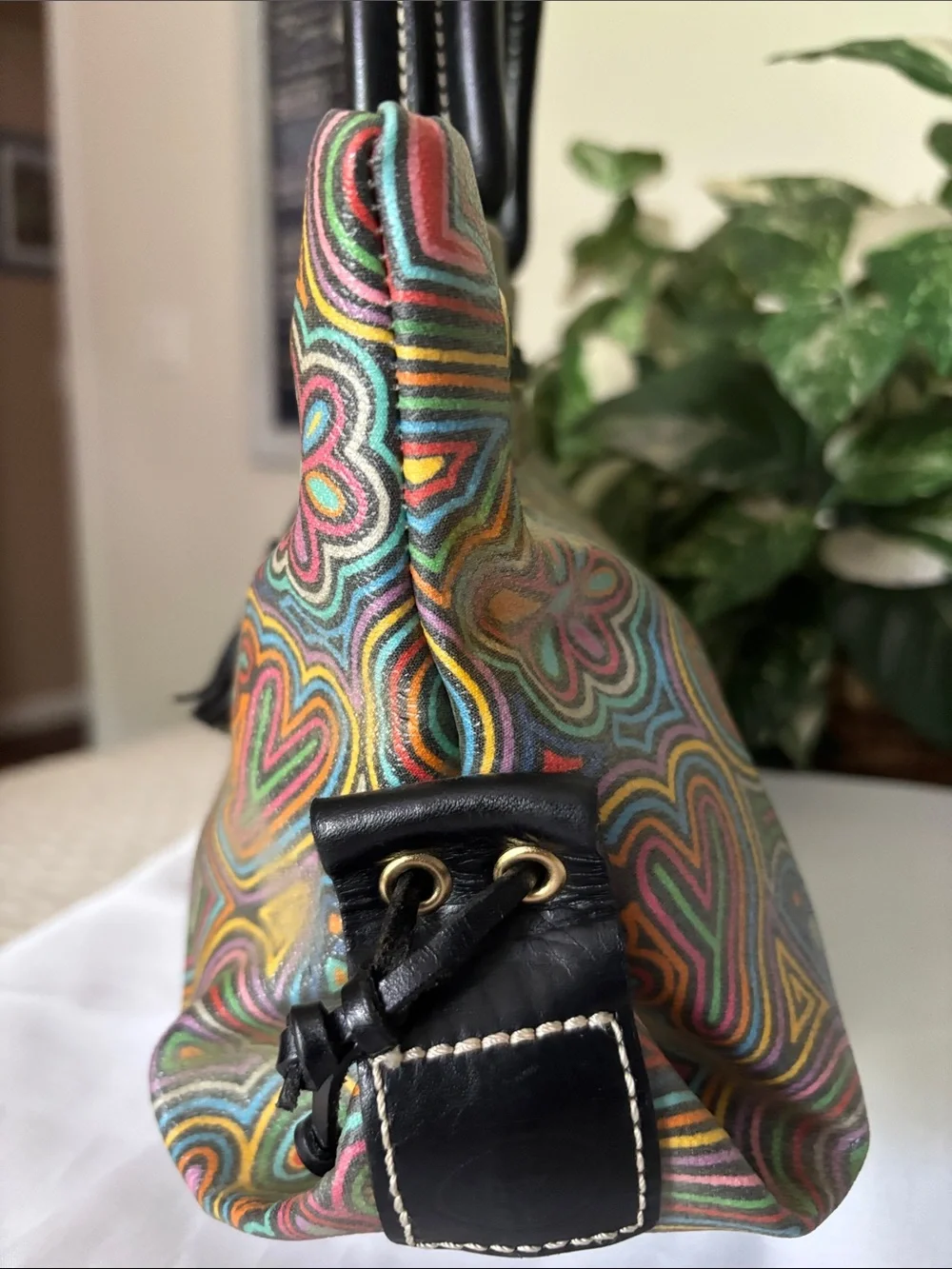 Vintage Y2K-era Dooney & Bourke Rainbow Doodle Graffiti Satchel
